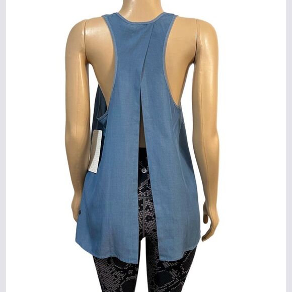 Lululemon Athletica All Tied up Tank Top Tencel New with tags size 8 blue - Picture 3 of 7